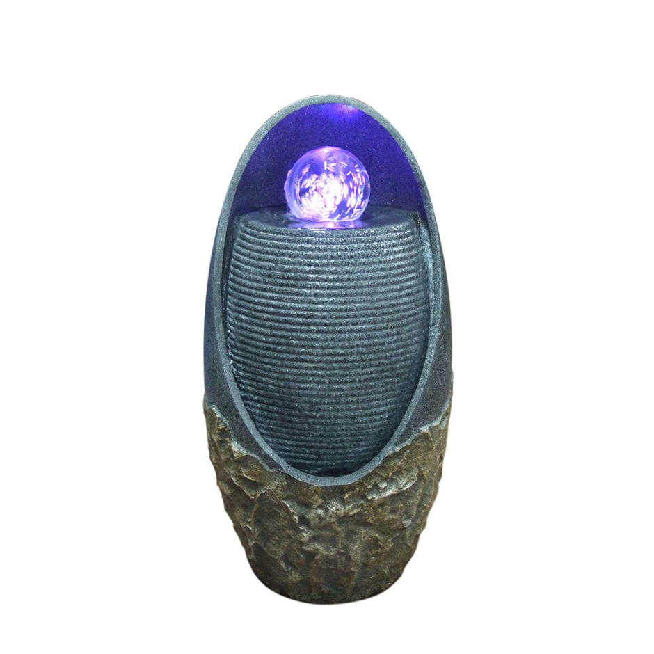 Straiton Spinning Ball Column Water Feature With LED Lights