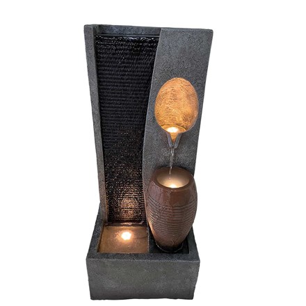 Edmonton Jug & Bowl Cascade Wall Water Feature With LED Lights