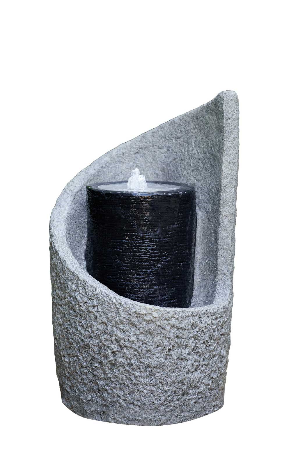 Hawick Stone Effect Rippled Column Water Feature With LED Lights