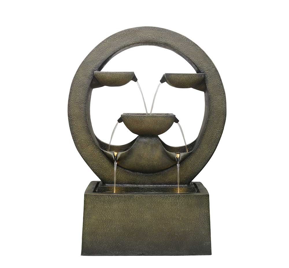 Rossendale Stone Effect Multi Falls Water Feature With LED Lights