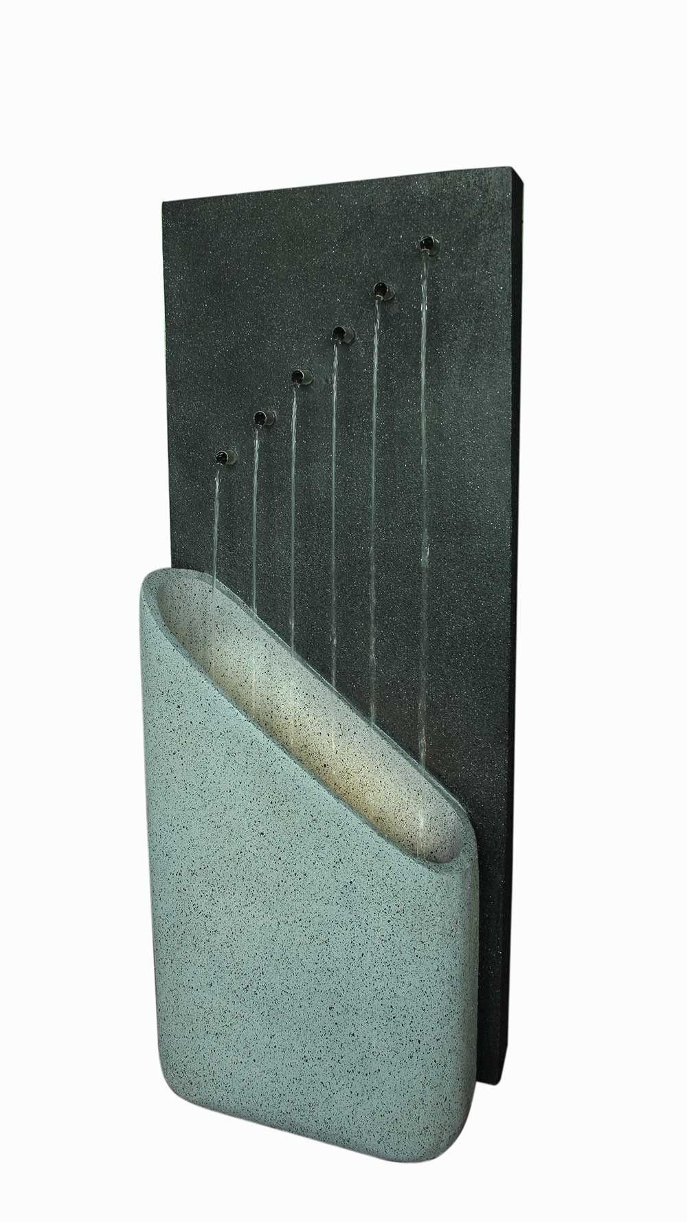 Truro Stone Effect Multi Pouring Falls Wall Water Feature With LED Lights