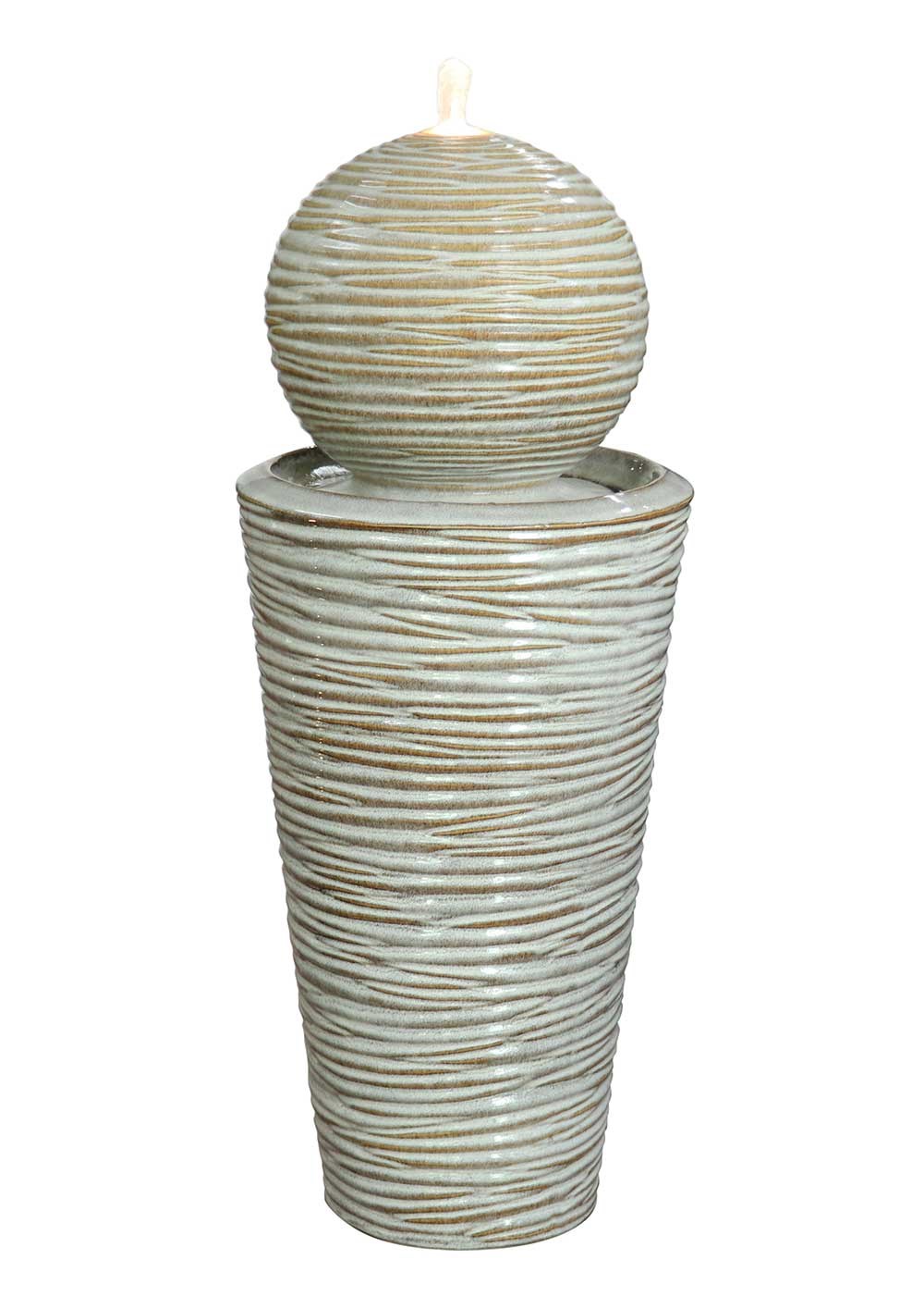 Montilla Ceramic Sphere & Column Water Feature With LED Lights