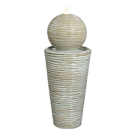 Montilla Ceramic Sphere & Column Water Feature With LED Lights