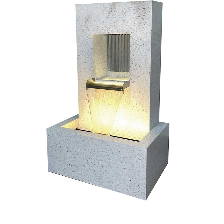 Martos Zinc Metal Cascade Water Feature With LED Lights