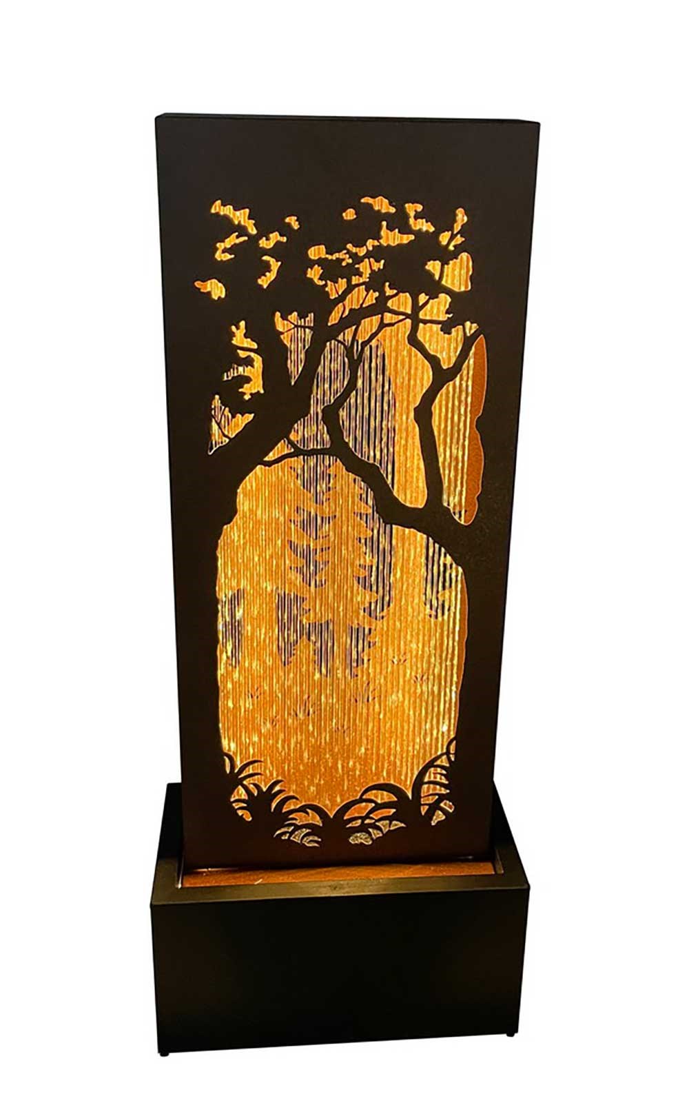 Andria Zinc Metal Water Wall Feature With LED Lights