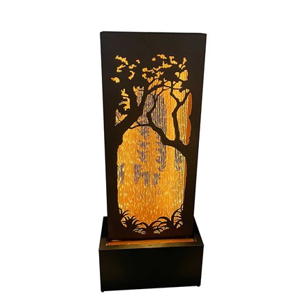 Andria Zinc Metal Water Wall Feature With LED Lights