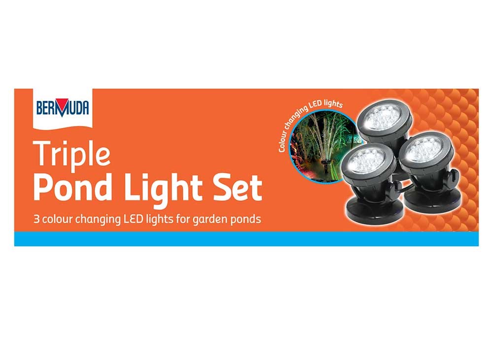 Bermuda Triple Pond Light Set - 3x Colour Changing LED Lights