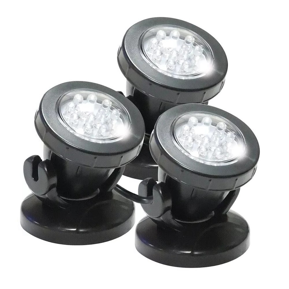 Bermuda Triple White Glow Light Set 3 White Led Lights For Garden Ponds