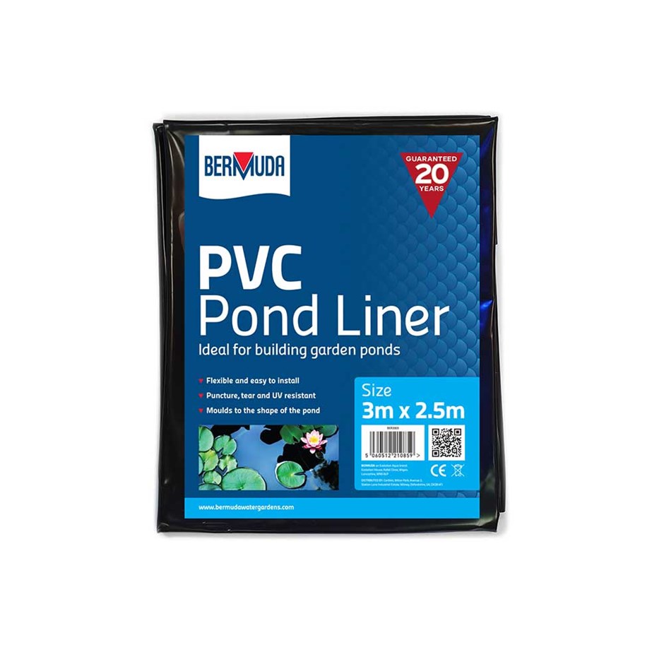 Bermuda PVC Pond Liner - 3m x 2.5m - Pre-Packed