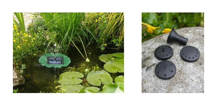 D36cm Floating Lilly Pad Solar Water Fountain by Solaray