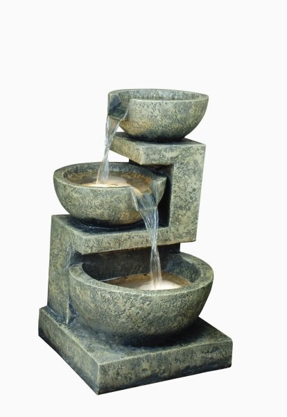 Granite Effect Pouring Bowls Tiered Cascade Water Feature With LED Lights