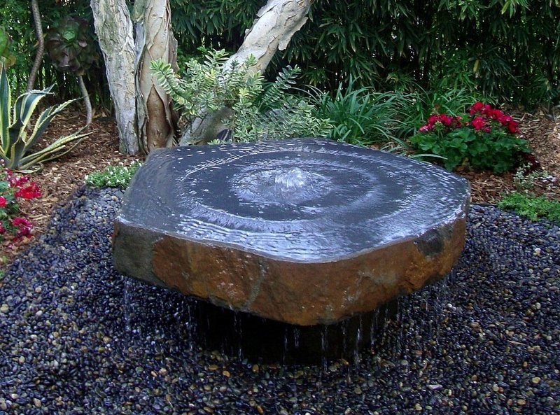 Large Babbling Basalt Slab Water Feature
