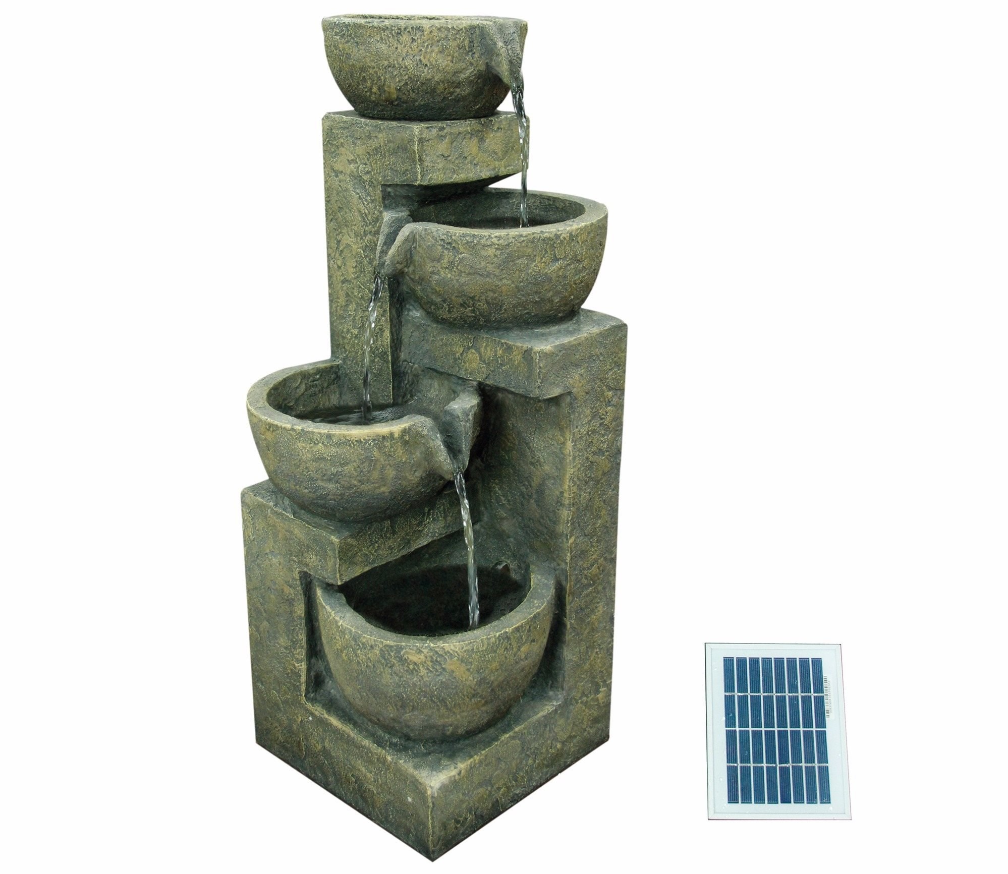 Pouring Bowls Stone Effect 3-Tier Cascade Water Feature