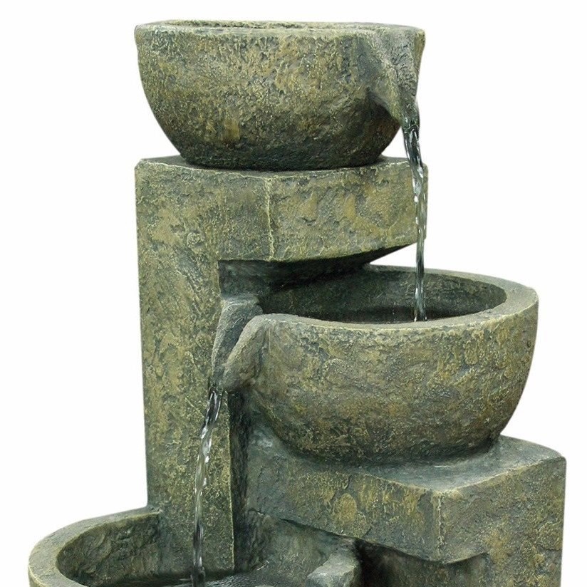 H54cm Overflowing Bowl 4 Tier Solar Powered Water Feature