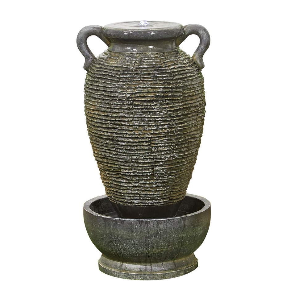 H87cm Rippling Vase Resin Water Feature with Lights