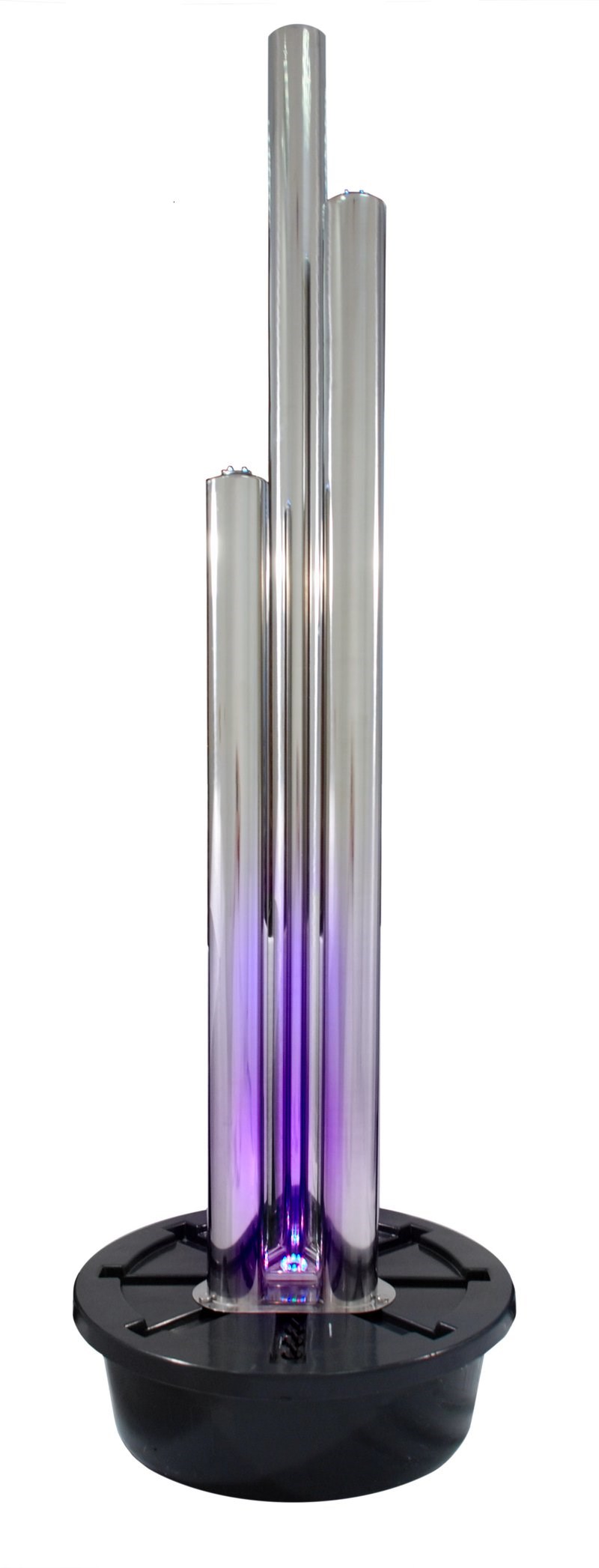 3 Tubes Advanced Stainless Steel Water Feature w/ Colour LEDs | Ambienté