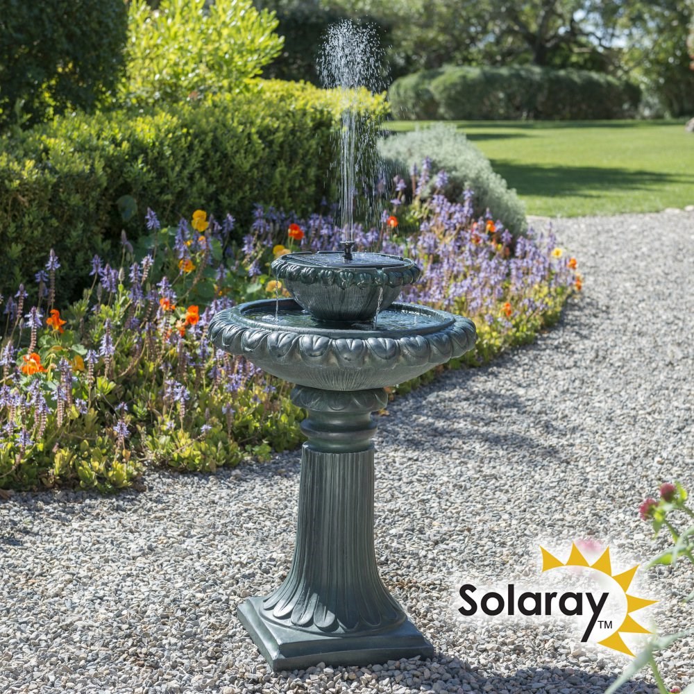 Victoriana Solar Bird Bath Water Feature With LED Lights