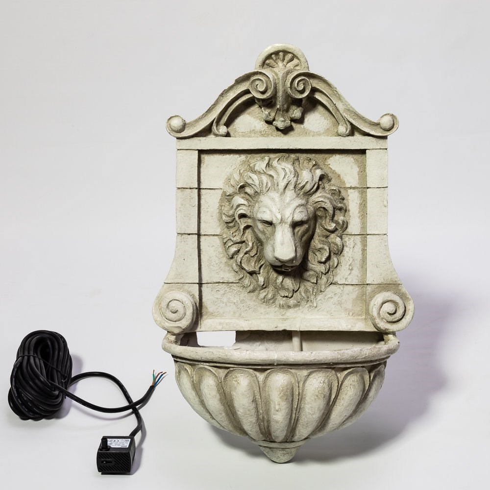 H50cm King Lion Head Wall Fountain - For Indoor/Outdoor Use by Ambienté