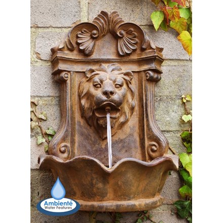 H40cm Small Lion Head Wall Fountain | Indoor/Outdoor Use