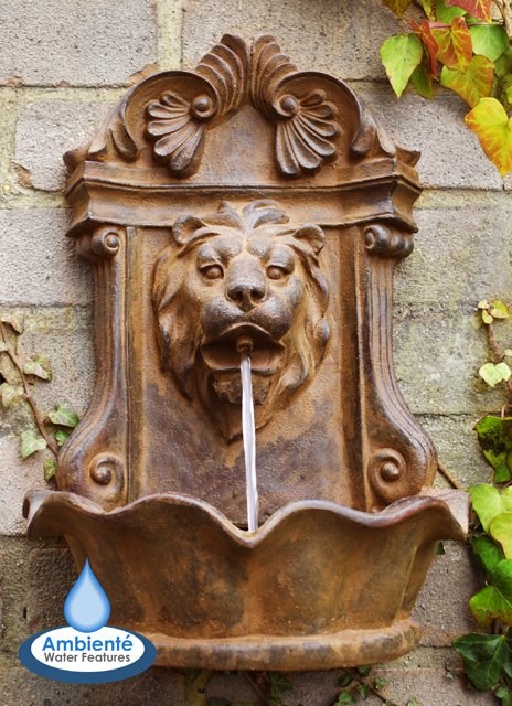 H40cm Small Lion Head Wall Fountain | Indoor/Outdoor Use