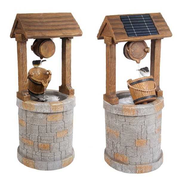 H74cm Solar Wishing Well Water Feature by Solaray