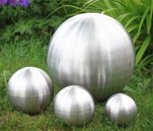 Brushed Stainless Steel Gazing Globe Spheres (Set Of 4)