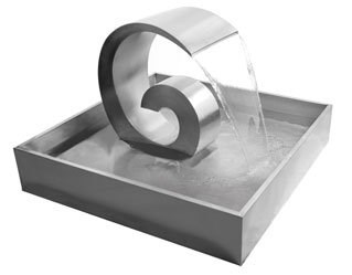 Ammonite Cascading Stainless Steel Water Feature | Indoor/Outdoor Use | Ambienté