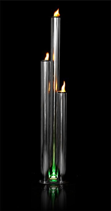 Kohala 3 Tubes Fire & Water Feature w/ Colour LEDs | Ambienté