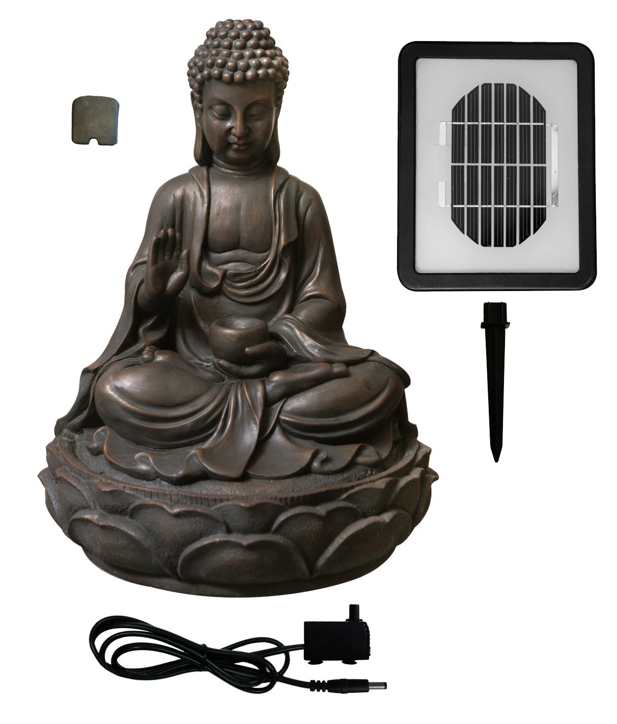 H39cm Anya Buddha Solar Water Feature by Solaray