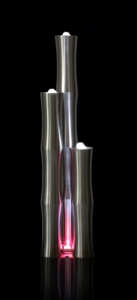 Brushed Bamboo Stainless Steel Water Feature w/ Lights | Ambienté