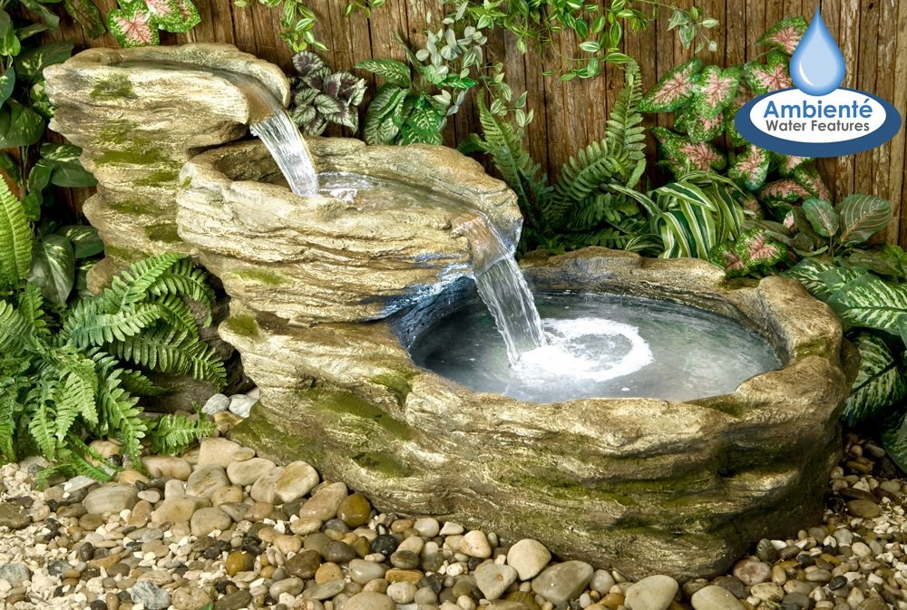 Stone River Tiered Cascade Water Feature With LED Lights