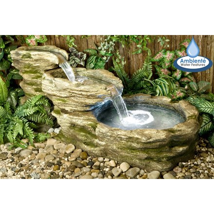 H63cm Cascading Stone River Water Feature w/ Lights | Indoor/Outdoor Use | Ambienté