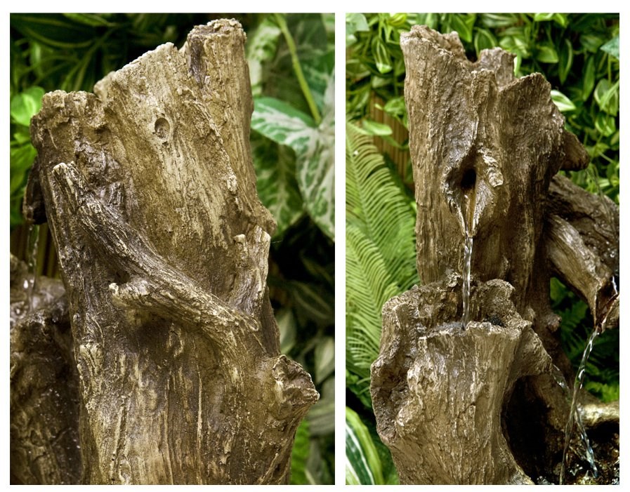 Logger Falls Tree Stump Cascade Water Feature With LED Lights