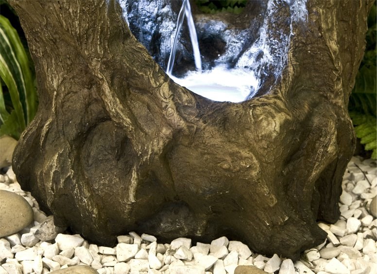 Logger Falls Tree Stump Cascade Water Feature With LED Lights