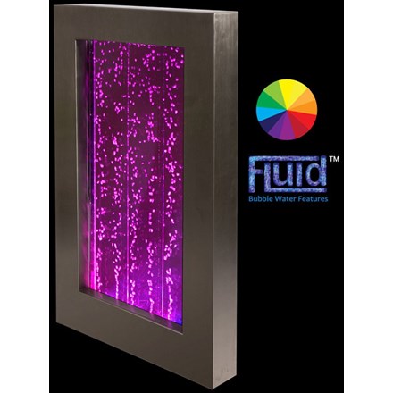 L95cm Hanging Portrait Bubble Water Wall w/ Colour Changing LEDs | Indoor Use - | Fluid