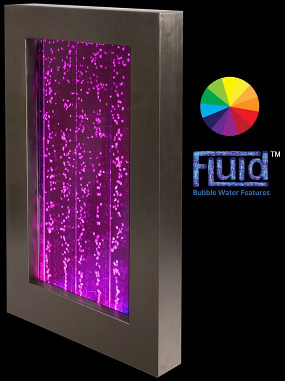 Hanging Portrait Bubble Water Wall w/ Colour Changing LEDs | Fluid