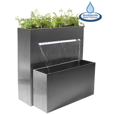 H89cm Sutherland Falls Planter & Waterfall Cascade w/ Lights | Indoor/Outdoor Use | Ambienté
