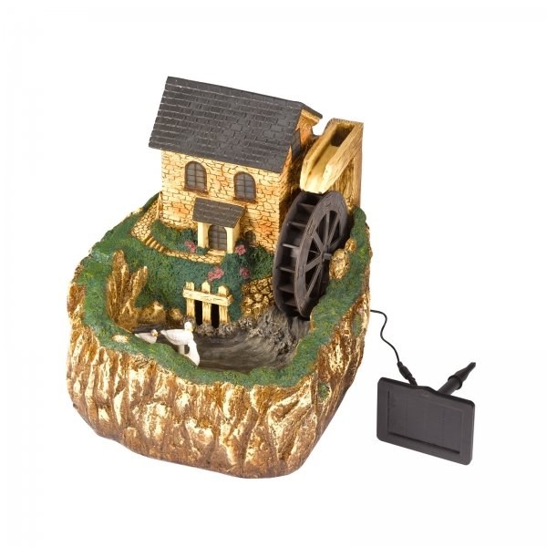 H51cm Water Mill Solar Powered Resin Water Feature