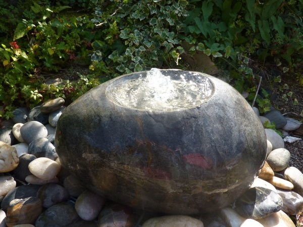 Polished Black Marble Boulder Fountain