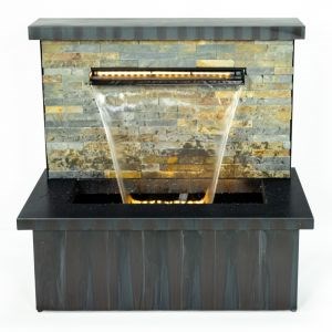 Sorrento Trough Zinc & Stone Water Feature w/ Lights | Ambienté