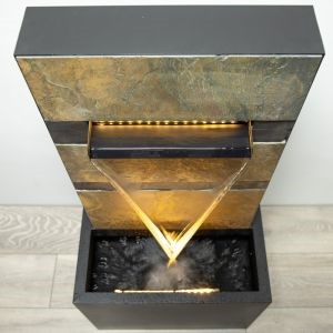 H100cm Alhambra Zinc & Stone Water Feature with Lights by Ambienté