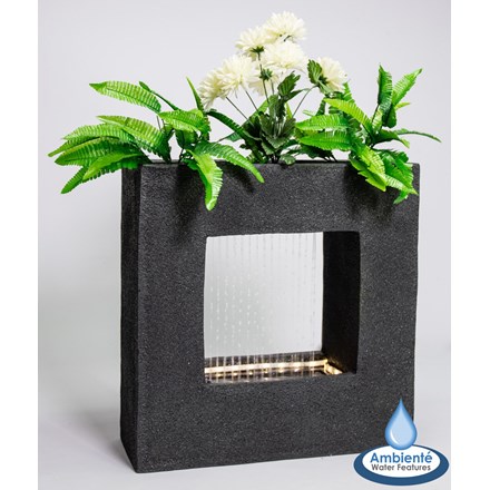 H56cm Rain Effect Water Feature with Planter | Indoor/Outdoor Use by Ambienté