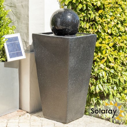H82cm Manila Solar Sphere Water Feature with Lights by Solaray