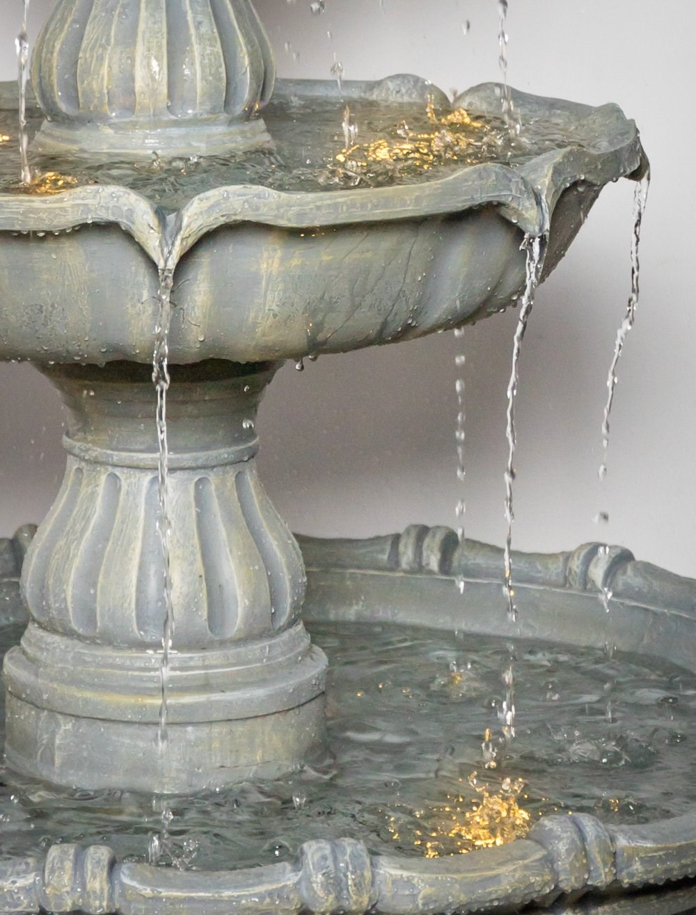 H204cm Regal Stone Effect 4-Tier Water Fountain with Lights by Ambienté