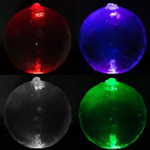 W30cm Translucent Sphere Water Feature with Colour Changing LEDs by Ambienté