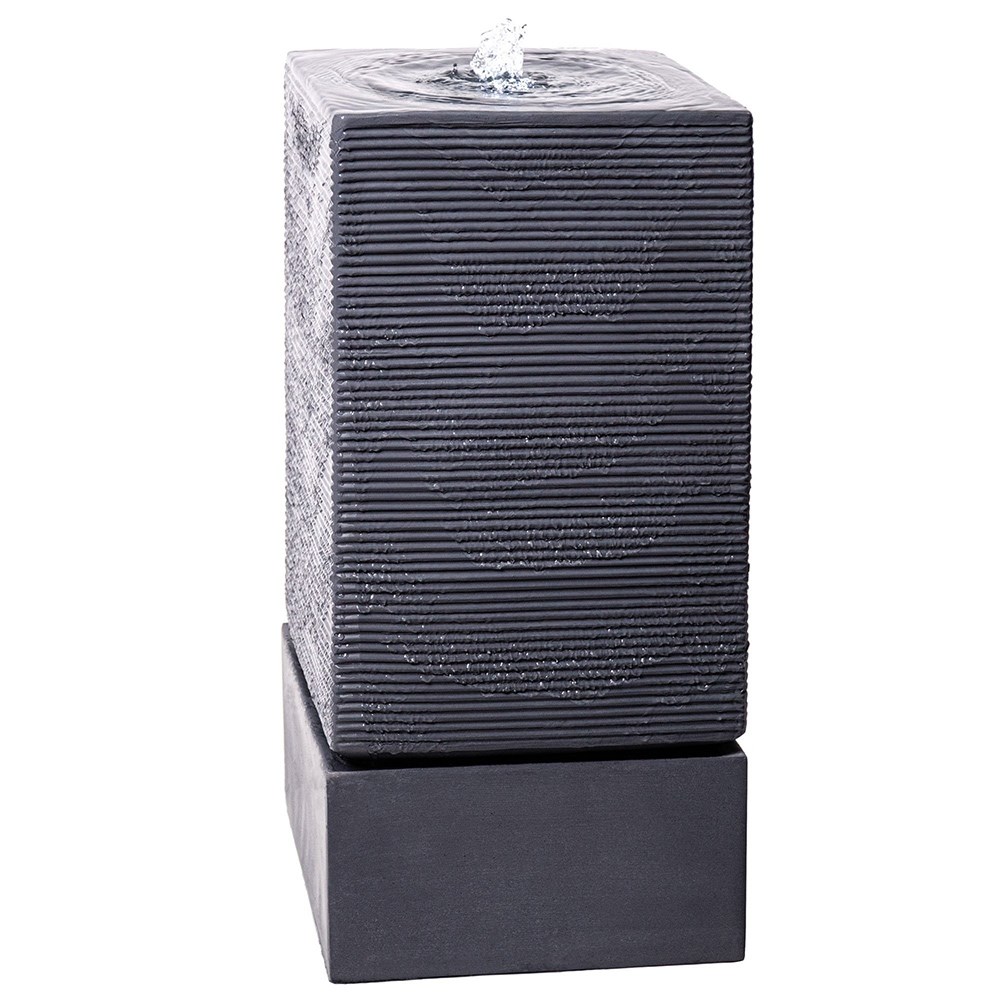 Bari Square Column Rippling Effect Water Feature With LED Lights