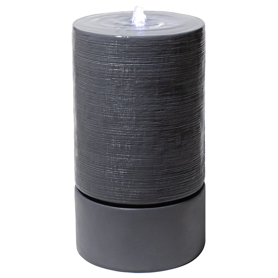 H85cm Siena Column Rippling Effect Water Feature with Lights - By Ambienté
