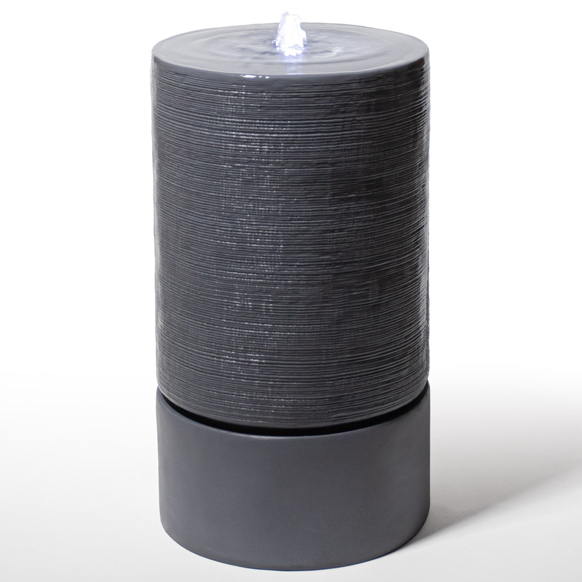 H85cm Siena Column Rippling Effect Water Feature with Lights - By Ambienté