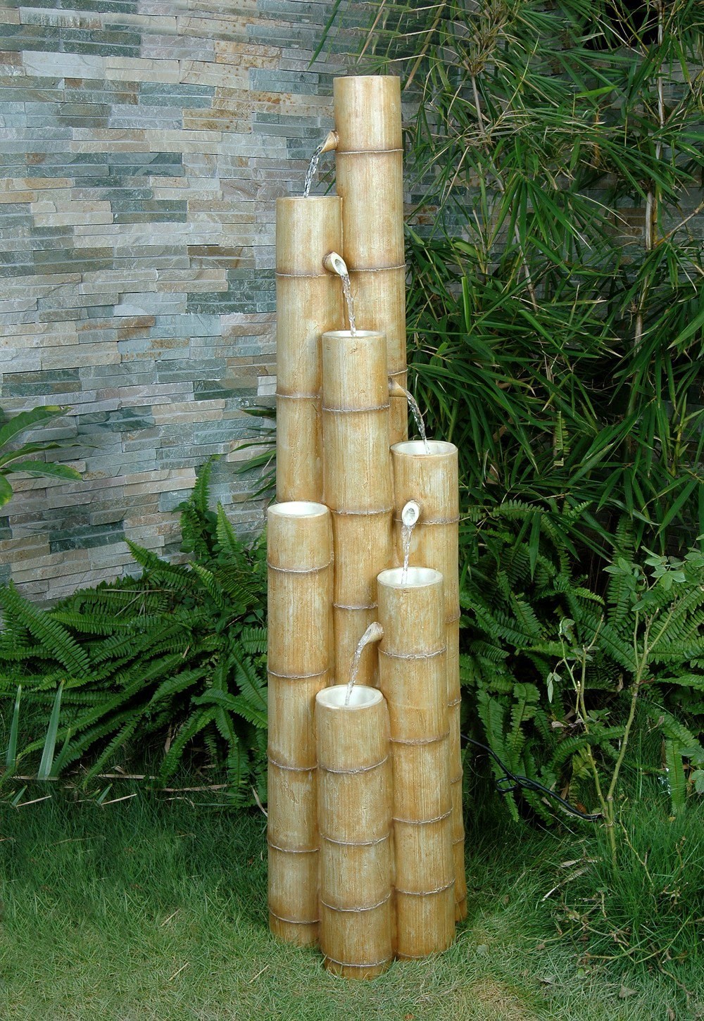 Bamboo Poles Japanese 5-Tier Cascade Water Feature