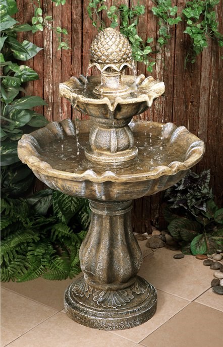 Zuvan Antique Effect Tiered Artichoke Water Fountain